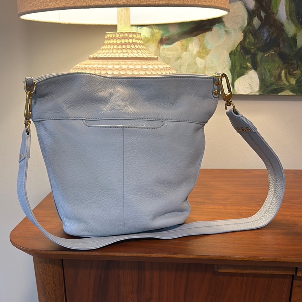 Hobo Elegant Blue Leather Shoulder Bag
